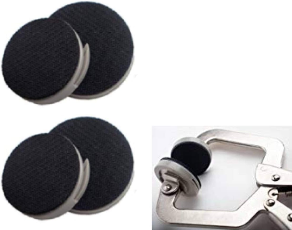 Round Pads for Valiant Clamps (Fits On Kreg's Clamps) - Protective Padding Against Wood, Plastic Marring - Welding, Woodworking, Steel, For Mounting Clamp Jaws on Workbench, Table, Equipment