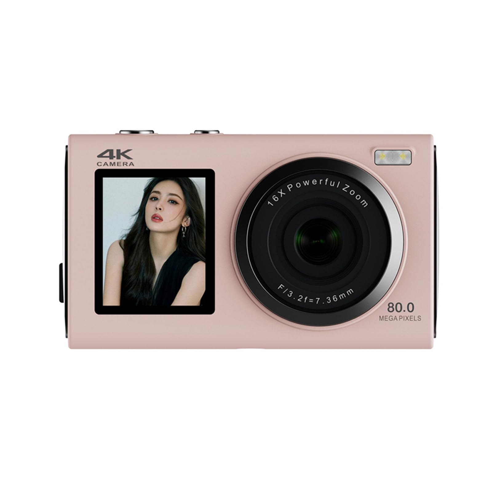 Fotocamera a doppio schermo da 80 4K con batteria a lunga durata e facile per fotografi adolescenti Viaggiatori Studenti Fotocamera digitale per adolescenti Principianti
