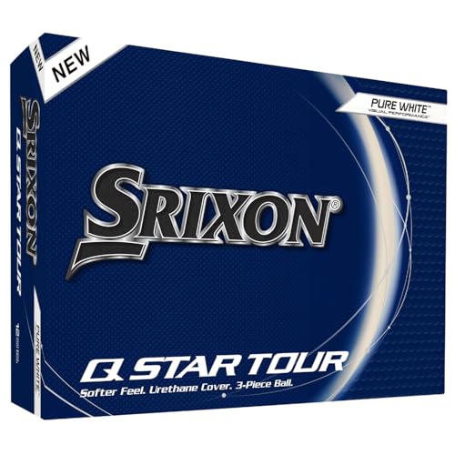 Srixon, New Q-Star Tour 5 2024 - Dozen Golf Balls - Soft Feel, Spin, Performance and Power - 4 Boxes of 3 - Premium Golf Accessories and Golf Gifts