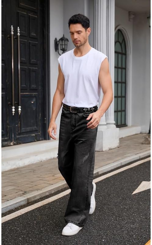 Men's JNCO Baggy Jeans Y2K Vintage Ripped Wide Leg Distressed Denim Pants Skater Jean Hip Hop Streetwear Loose Fit - Image 6