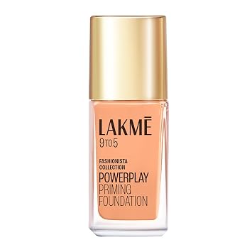 Lakme Powerplay Priming Foundation, Natural, Flawless Finish, Medium To Full Coverage, Built in Primer, Long Lasting, SPF 20, Warm Sand, 25ml