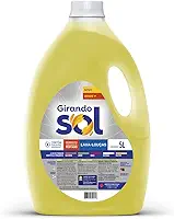 Girando Sol Detergente Lava-Louças Neutro 5L Detergente Líquido Para Lava-Louças Amarelo Contém Tensoativo Biodegradável Neutro Dermatologicamente Testado