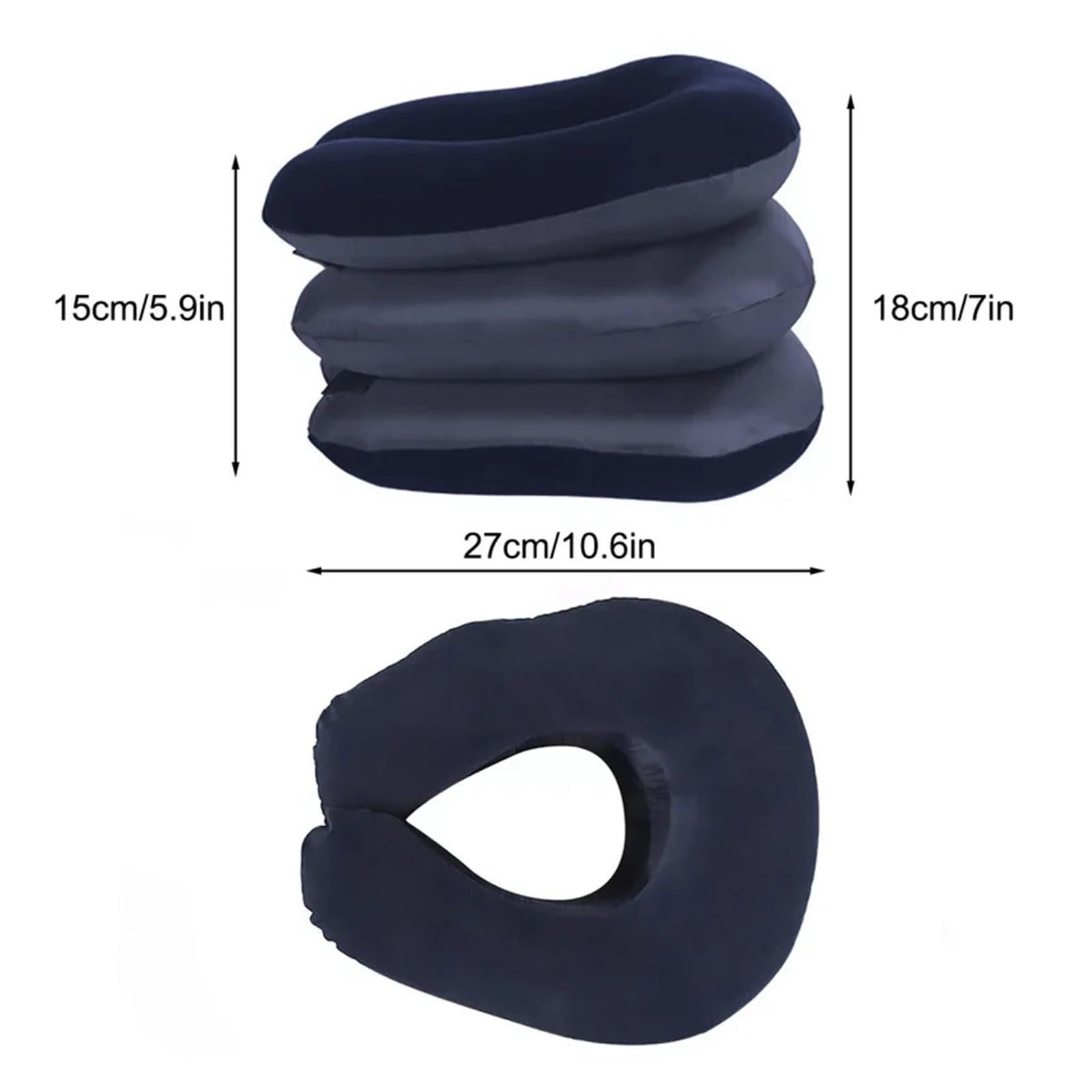 Adjustable Inflatable Neck Pillow For Travel Car Airplane
