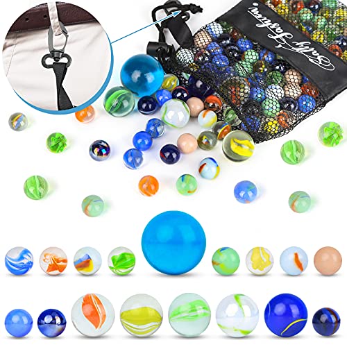 Sallyfashion 75Pcs Transparent Marbles And 66Pcs Assorted Colors Round Marbles #TOP3