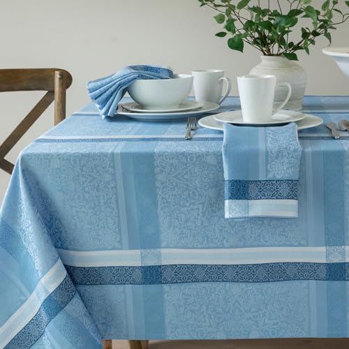 Benson Mills Ravenna Jacquard Heavyweight Tablecloth 60x120 blue