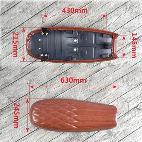 Asiento motocicleta universal cómodo de 63 cm estilo retro para solucionar dolores de espalda 7