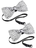 Blulu 2 Pieces Rhinestone Bow Ties Party Banquet Bowties Men's Pre-tied Bow Ties for Wedding and...