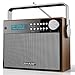Produktbild SHARP DR-P350 DAB+ Digital Radio, DAB/DAB +/FM mit RDS-Lauftext, Alarm-/Schlaf und Snooze Funktion, Braun