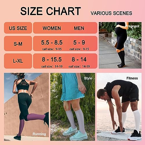 Image of Iseasoo 4 Pairs Compression Socks for Women Circulation-Best Support for Nurses,Running,Athletic,Travel
