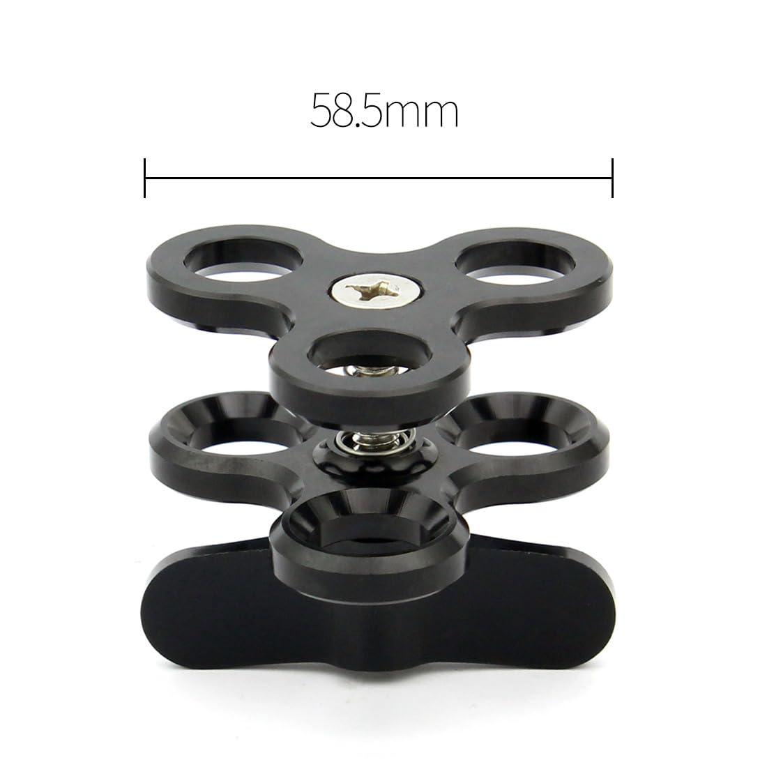 2 abrazaderas de bola subacuáticas de 1 pulgada para brazo de cámara de buceo, compatible con cámara de acción GoPro y brazos de linterna (CLAMP-3)