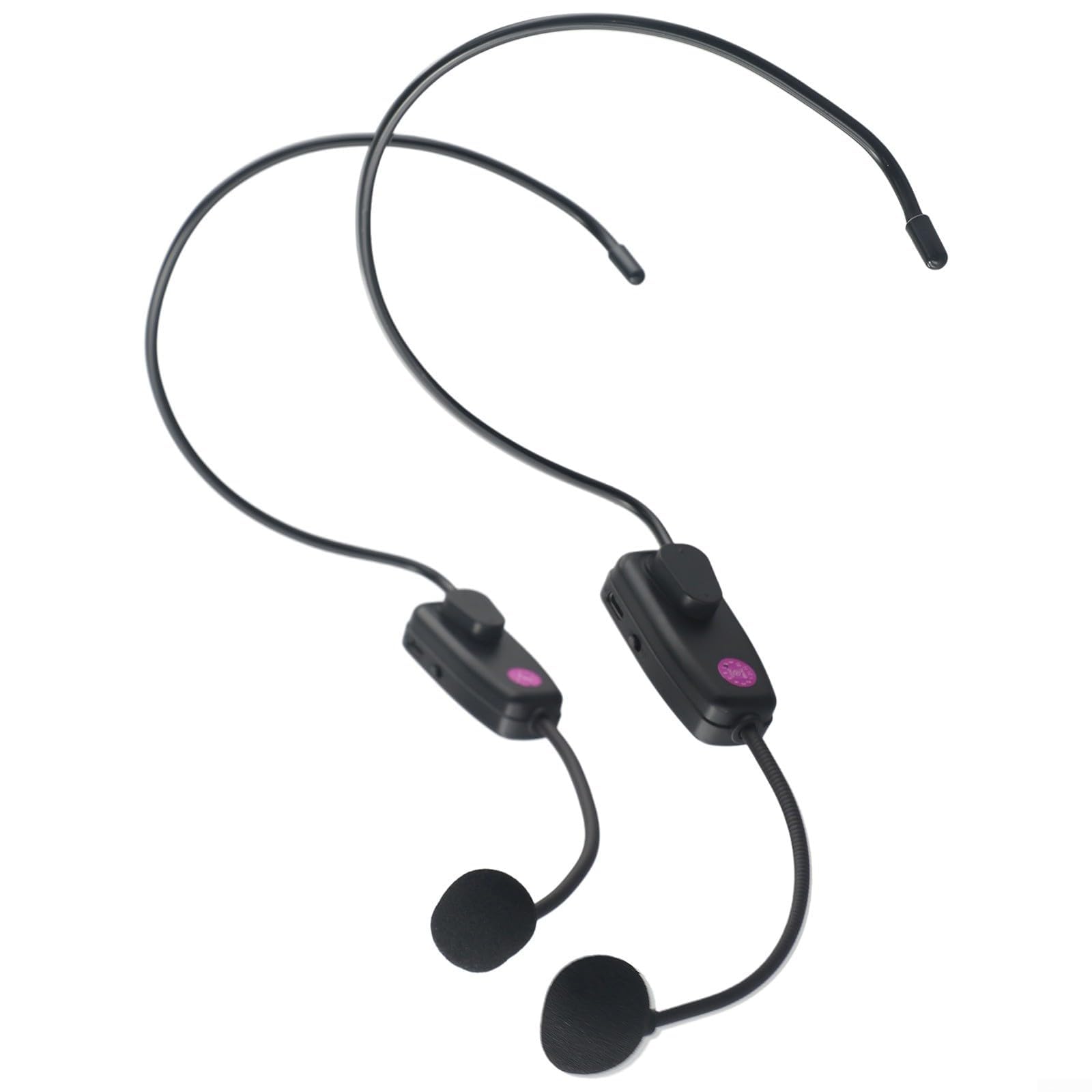 Sistema microfonico wireless UHF, doppio microfono auricolare ricaricabile, portata 50 m, per insegnare lo yoga (U12F)