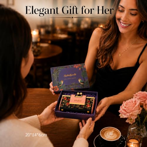 Image of Floral Wallet for Women, Vintage Kiss-Lock Clutch Purse