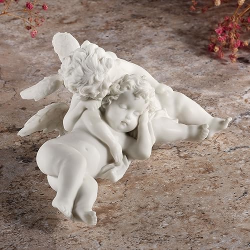Figura decorativa ángel en resina pintada a mano miniatura 2