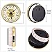 Hicarer 2.8 Inch/ 70 mm Mini Quartz Clock Insert Round Clocks Head Insert Roman Number Replacement Movement White Face (Gold Trim)