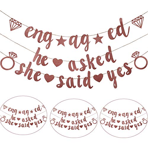 Decoración de Pancarta de Fiesta de Compromiso de 2 Piezas, Incluye le...