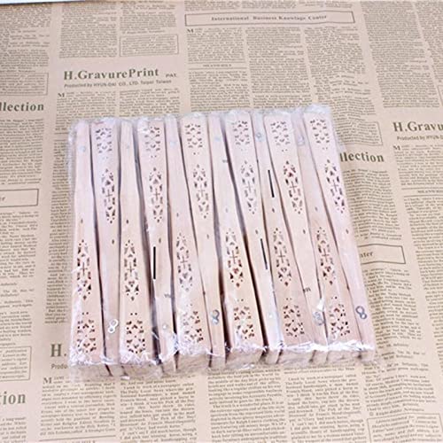 Faltfächer aus Holz, tragbar, Fächer aus traditionellem Handwerk, Sandelholzfächer, durchbrochener Faltfächer, begünstigt chinesische geschnitzte Hochzeitsfächer (wie abgebildet) (wie abgebildet)