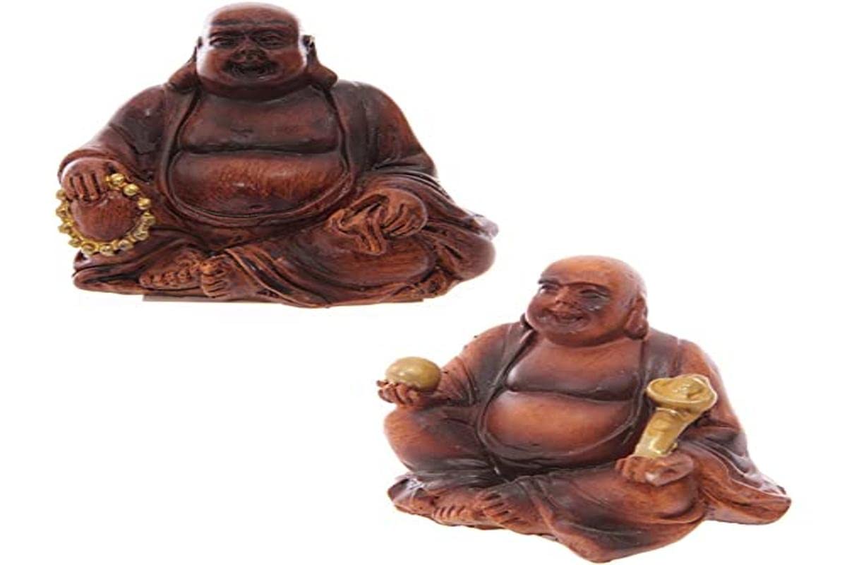 Mini Bouddha Effet Bois : Rompez le Stress avec la Déco Zen