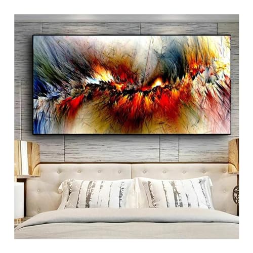 Nuages colorés peinture sur toile pour habiller un grand mur vide