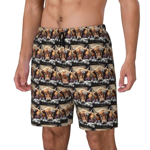 Animal Cow Print Men Stylish Functionality Swim Trunks Breathable Beach Shorts Surfing Gym Fishing2