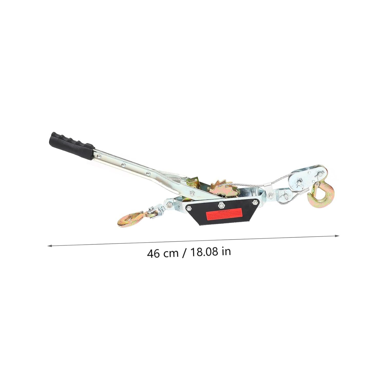 Veemoon 2t Power Puller Cable Grip Lightweight Dual Hook Ratchet Tool with Steel Cable Portable Hand Winch for Automotive and Heavy Loads Steel Construction Anti-Slip Handle for Easy Use