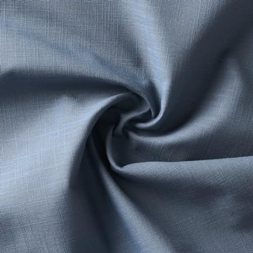 Image of 100% Cotton Pom Pom Cushion with Filler, Elegant & Modern Cushion Cover for Living Room, Square Shape, 16 inchx16 inch, uni slub, Set of 3 - Denim Grey