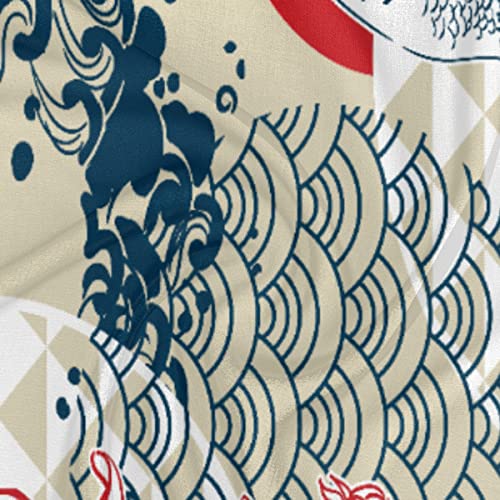 Koi Fish Japan Square Silk Hair Scarf for Women, Lightweight Summer Head Scarf for Girls Wedding Travel Yoga Handkerchief Shawl Sunscreen Scarves Hair Accessories 23.6 Inches3