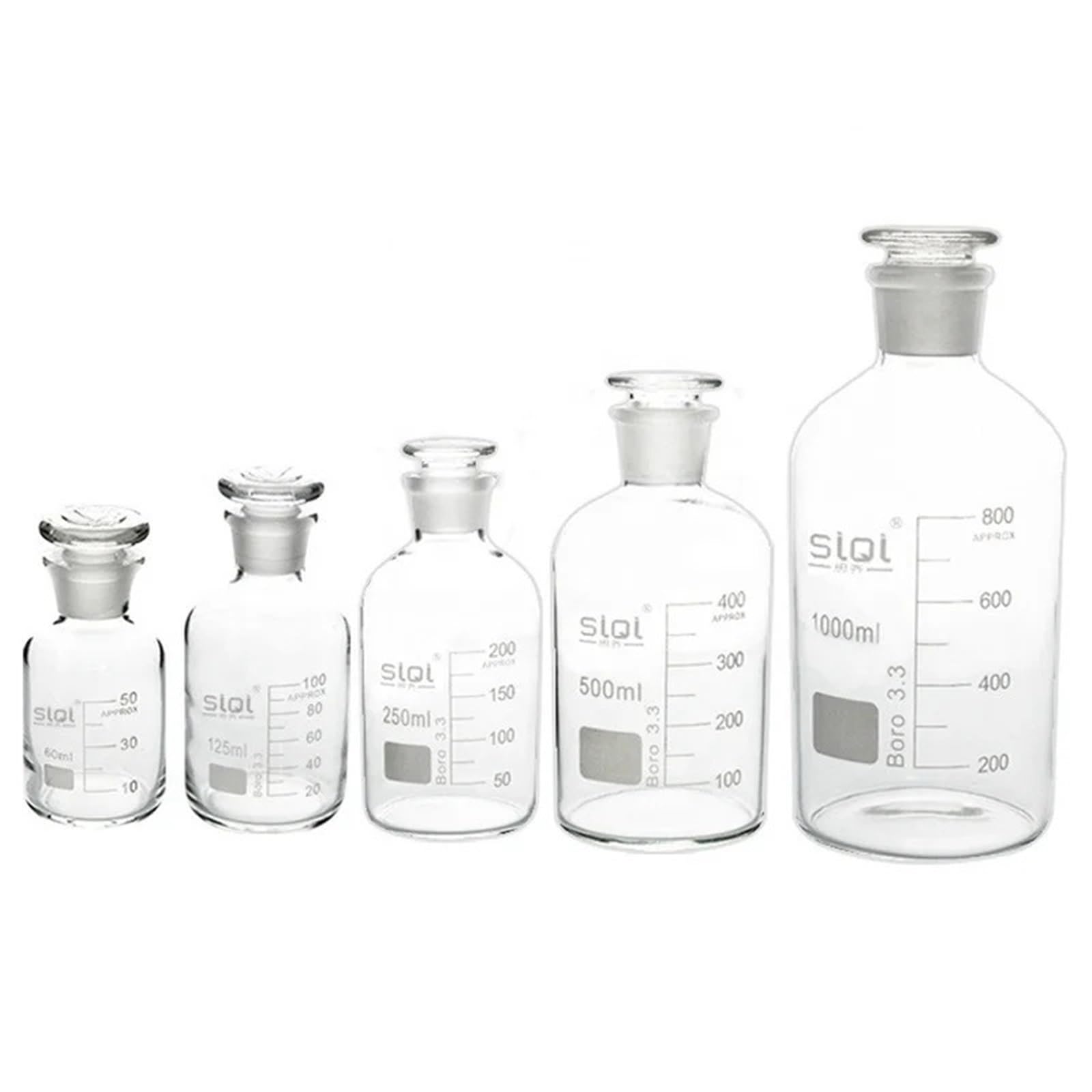 Szklana butelka laboratoryjna na odczynniki, Szklane butelki na odczynniki z dużą zawartością boru i krzemu, małe szyjki, wiele rozmiarów(500ml)