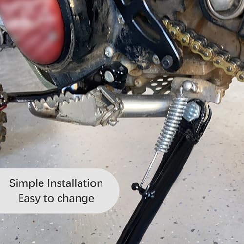 Image of Dirt Bike Kickstand Set,Motorcycle Kickstand Replacement with Spring Screw for Foot Side Support,Professional Dirt Bike Accessories for 70cc 90cc 110cc 125cc 138cc Pit Dirt Bikes