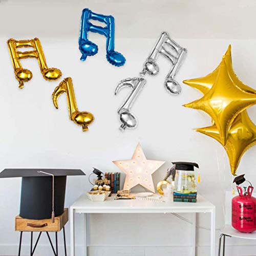 10Pcs Navy Blue Music Note Foil Balloons Music Theme Party Decoration Music Birthday Decorations Rock Star Birthday Decoration Rock And Roll Party Decoration Baby Shower Decoration For Boys Or Girls #TOP4