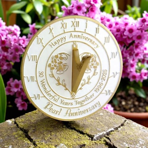 Reloj solar de perlas con soporte para aniversario de bodas 2026 3