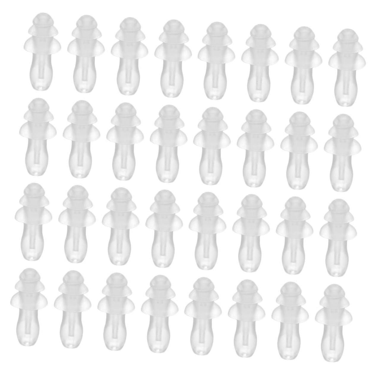 GLEAVI 250pares Tapones De Oído De Silicona y Flexibles Reducción De Ruido Eficaz Para Estudio y Impermeables y Reutilizables Transparentes