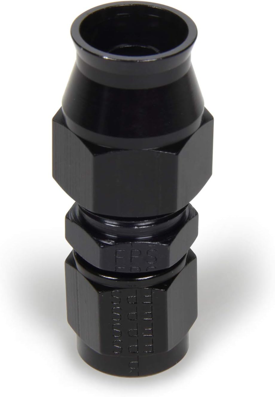 Fragola Fitting, Hose End, Race-Rite, PTFE Hose, Straight, 6 an Hose Barb to 6 an Female, Swivel, Aluminum, Black, Each