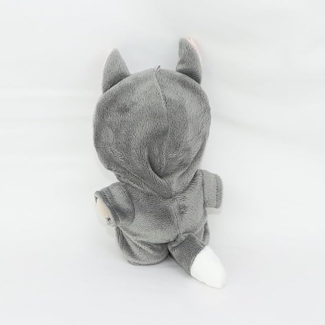 Foto 4 de 6 de niannyyhouse Ropa de muñeca de felpa de 10 cm, mameluco de dinosaurio y tiburón, body suelto de peluche suave