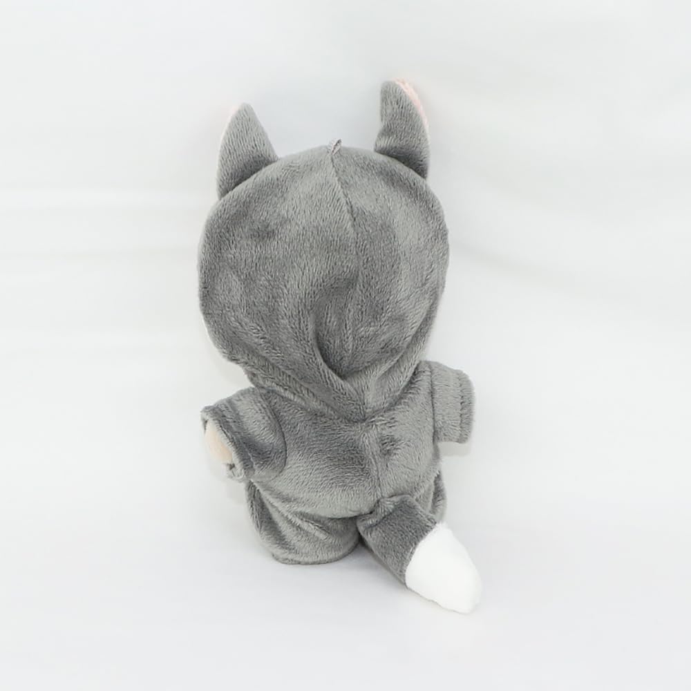niannyyhouse Tutina in peluche da 10 cm, a forma di dinosauro, squalo, tutina morbida, accessori per vestire (grigio-2)