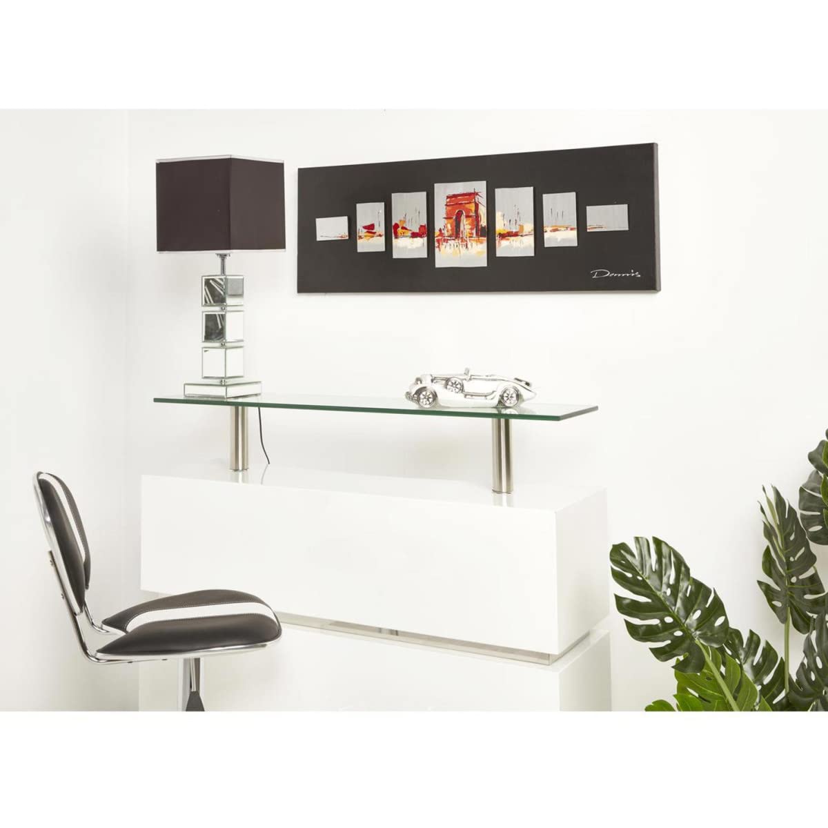 Lampe design pour salon de 67 cm Troène en métal noir