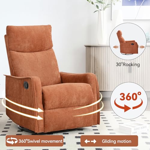 Sillón Manual Reclinable Terciopelo Naranja miniatura 4