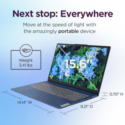 Image of Lenovo 15.6 inch FHD Laptop, Intel N150, 8GB RAM, 256GB Storage, Intel Graphics | (128GB UFS+128GB SD), 720p Camera With a Privacy Shutter, Business & Student Computer, Dolby Audio, Windows 11 Home, Grey