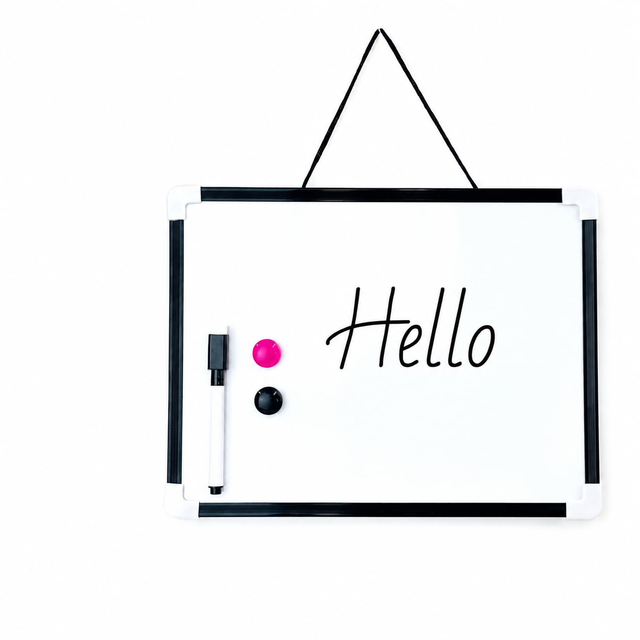 Lizzy Magnetic White Board Set with Dry Erase Marker, Eraser & 2 Magnets, 29.5 x 22.5 cm Whiteboard for Home, Office, Hanging Memo Board for Notes, Planning, Drawing & Reminders