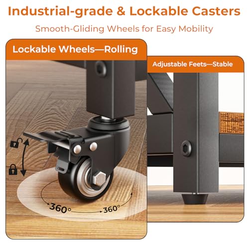 Image of GreenForest Printer Stand with Lockable Wheels, Heavy Duty Printer Table