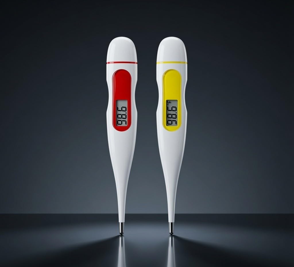 Digital Thermometer with LCD Display, Waterproof, Pack of 2 | Fast Temperature Reading, Oral & Underarm Use, Colour-Coded Design, Fever Alert, Easy-Read Screen-image-43