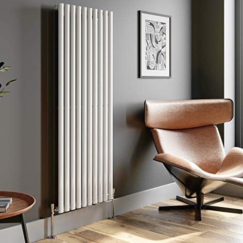 DuraTherm White Designer Radiator Horizontal Oval Column Single Panel Rad 600x420mm
