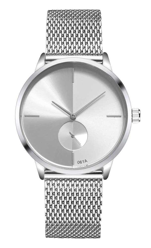 Ultra Thin Simple Couples Watches His and Hers Stainless Steel Mesh Strap Pair Watch Gifts Set Men and Women Quartz Watches