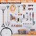 INCLY 60 Pack Slatwall Hooks, 4 Inch Heavy Duty Black Slat Wall Hanging Hook and Hanger, Slatwall Panel Accessories Assortment Display Hooks for Garages, Sheds, Basements, Retail Stores