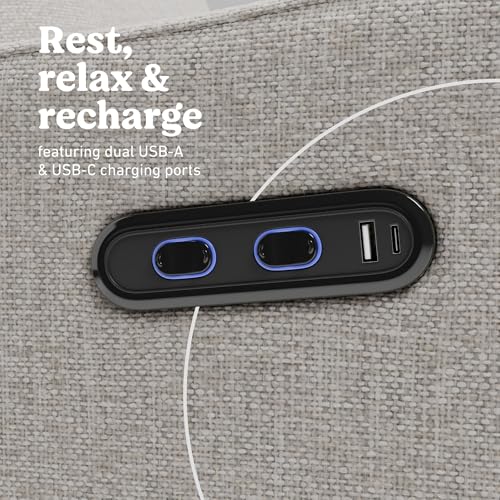 Image of Graco Teddi Power Recliner Swivel Glider, Electronic Power Recline, Oeko-TEX 100 Certified, USB-A & USB-C Charger, Premium Cushioning & Comfort - (Dune Basketweave)