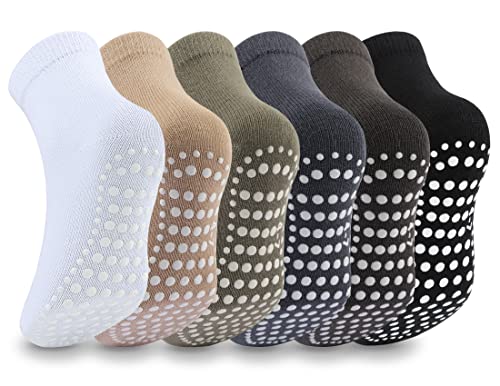 Mowenti Stoppersocken Kinder Antirutschsocken 6 Paar ABS Baby Socken Jungen M&auml;dchen Kleinkind Krabbelsocken Lange