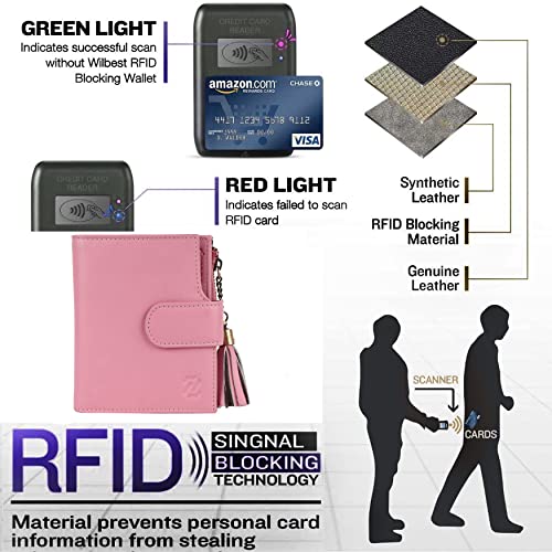 Image of Zeetap Wallets for Women - Genuine Leather Ladies Wallet - RFID Wallet for Ladies | Gift Wallet for Women and Girls - Female Zipper Wallet (Mauve Pink)