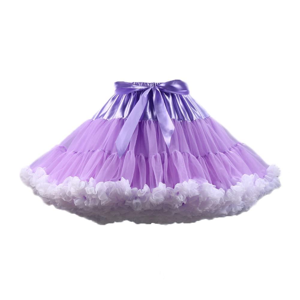 Homipooty Damen Elastische Taille Tüll Petticoat Tutu Party Mehrschichtiger Puffy Cosplay Rock Unterrock, Länge 40 cm, Taille 56-95 cm