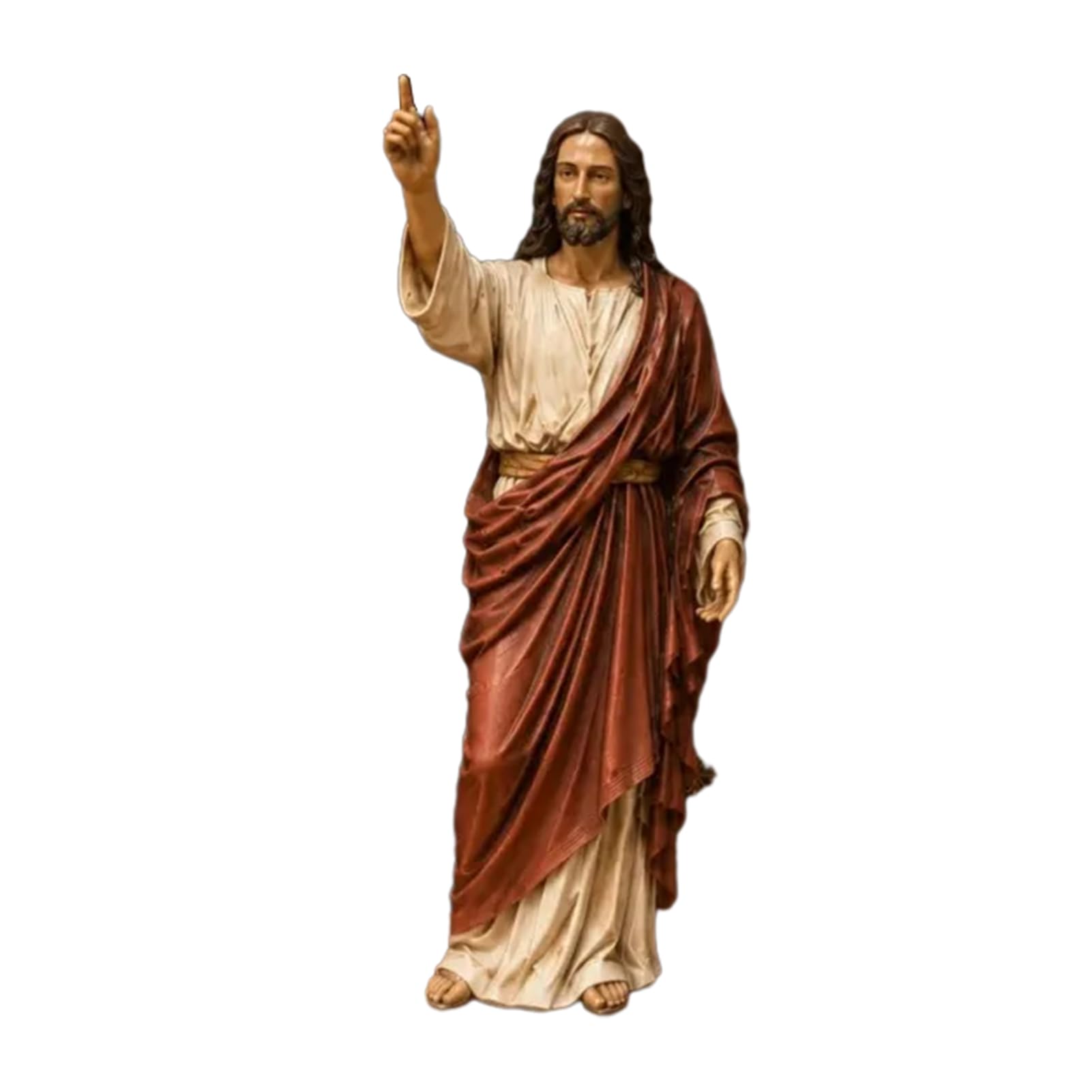 pidodou Jesus Reading Bookshelf Figure Vintage Holy Christian Sculpture Hand Painted Blessed Resin Statue for Home Office Desk Living Room Shelves Decor A