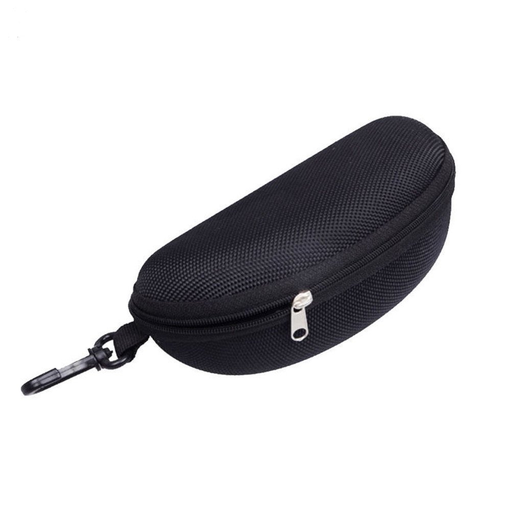 Daedalus Unisex Black Casual Portable Zipper Sunglasses Clam Shell Case Glasses Protector Hard Box
