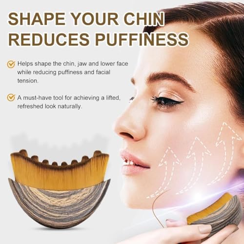 Image of Lymphatic Contour Face Brush, Manual Lymphatic Drainage Massager, Natural Makeup Brushes with Durable Soft Bristles, Hypoallergenic Ergonomic Facial Cleansing Brush for Sculpting